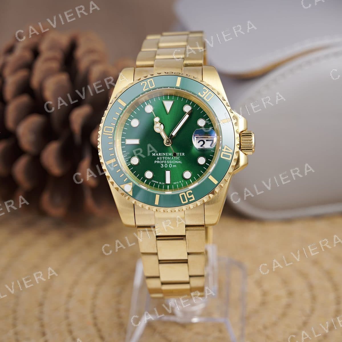 Royale Submariner Green Yellow Gold — görsel 1